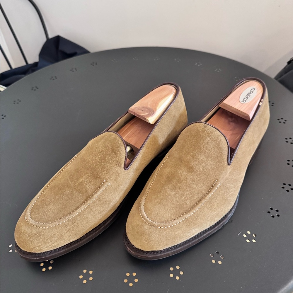 Elegant Tan Suede Loafers for Men